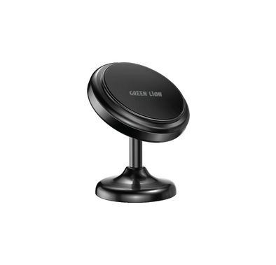 Green Lion Mini Mate Car Phone Mount with Powerful Magnet, Strong 3M Glue, 360° Rotation, Secure & Stable, Zinc Alloy Material - Black