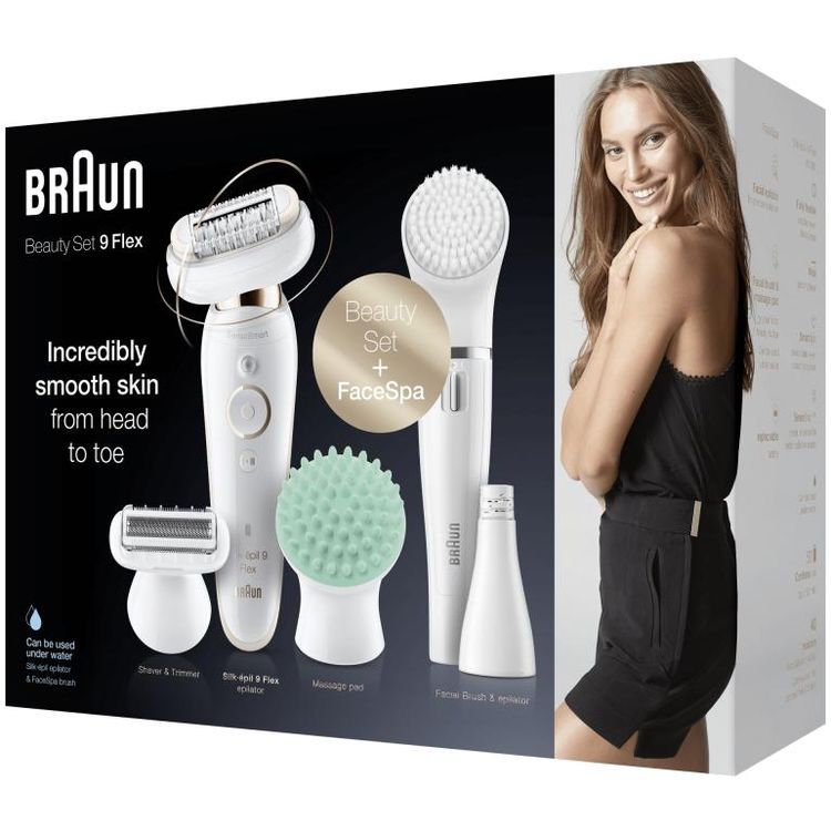 Braun Silk-Epil 9 Flex 9300 Beauty Set Wet & Dry Epilator - White