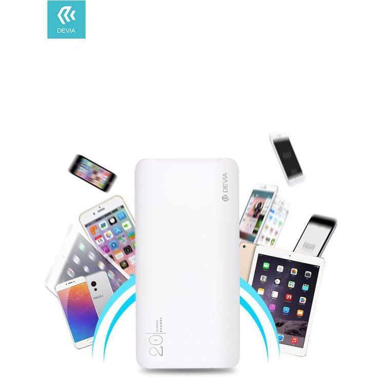 Devia Kintone Series 2A Portable Charger Power Bank (20000mAh) - White
