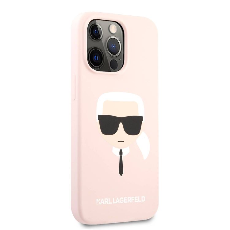CG MOBILE Karl Lagerfeld Liquid Silicone Case Karl`s Head Compatible for iPhone 13 Mini (5.4") Shock & Scratch Resistant, Easy Access to All Ports, Drop Protection Back Cover