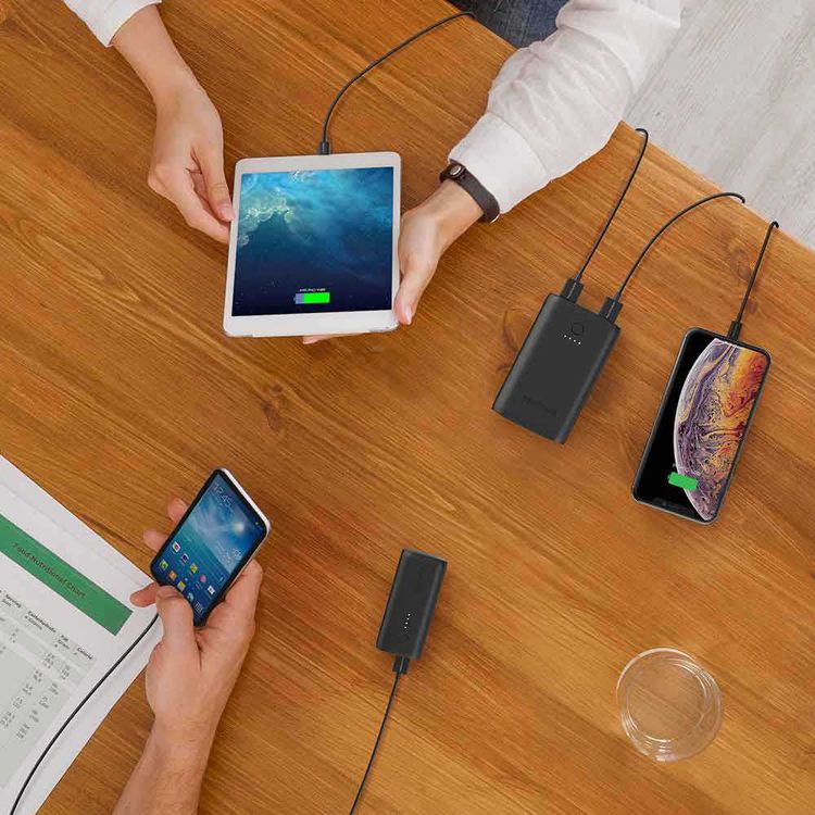 RAVPower Portable Charger Power Bank Combo ( 3350mAh / 6700mAh / 10050mAh ) with LED Battery Level Indicator & Multiple Protection - iSmart Fast Charging Technology - Black