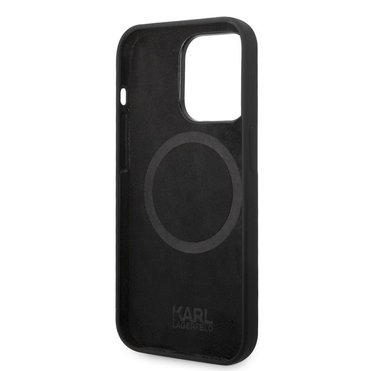 Karl Magsafe Compatibility Liquid Compatible with Silicone Case with Karl Head iPhone 14 Pro Compatibility - Black