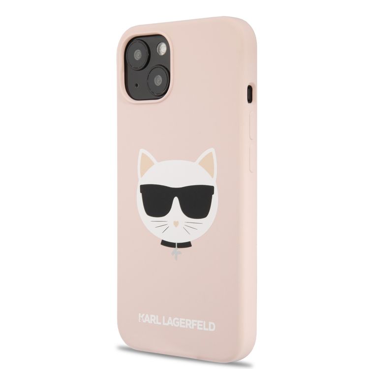 CG MOBILE Karl Lagerfeld Liquid Silicone Case Choupette Head Compatible for iPhone 13 (6.1") Easy Access to All Ports, Anti-Scratch, Shock Absorption