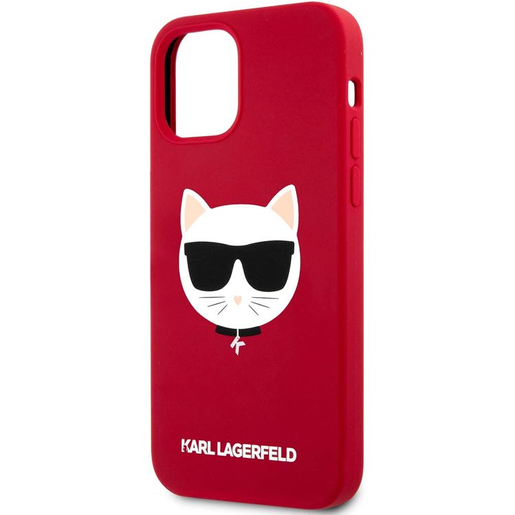 Karl Lagerfeld Silicone Hard Case Choupette Head for iPhone 12 / 12 Pro (6.1") - Red