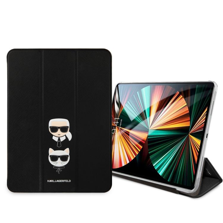 Karl Lagerfeld PU Saffiano Choupette Head Folio Case for iPad 11" - Black