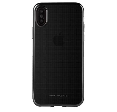 Viva Madrid Metalico Flex Sleek Back Case Compatible for iPhone X - Scratch Resistance - Easy Access to All Ports - Drop-shock Protection Lightweight Back Cover - Jet Black