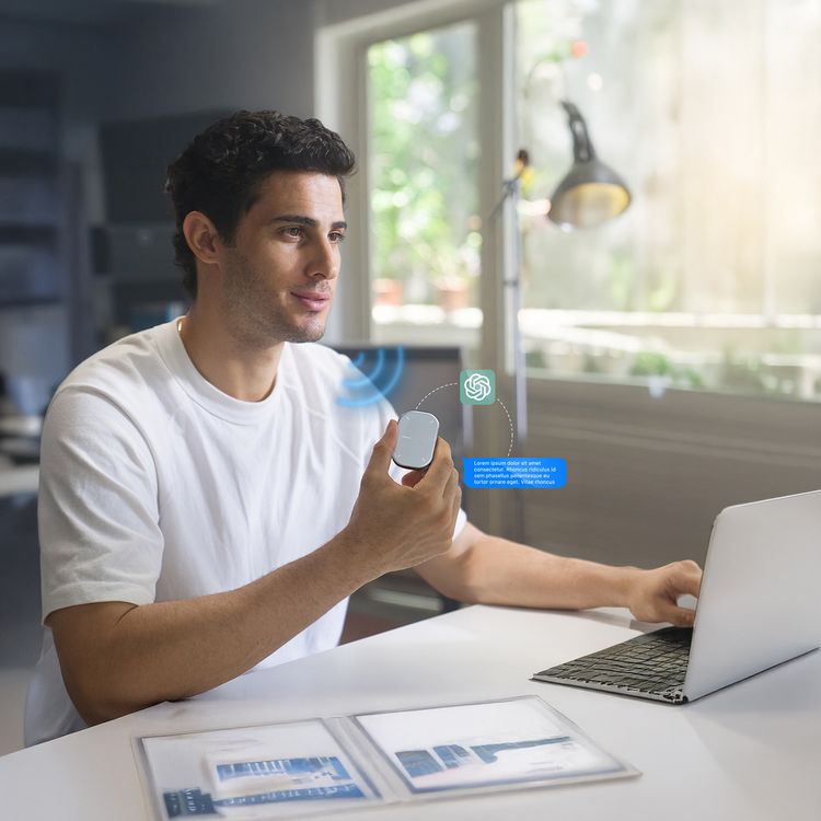 Porodo Vireo Smart Wireless Mouse for Desktop & Presentation, Spotlight Indicator Light, Adjustable DPI, 450mAh Battery Capacity, 2.5 Hours Charging Time, 20 Days Working Time, Bluetooth Version 5.0, Windows & MacOS Compatibility - Gray