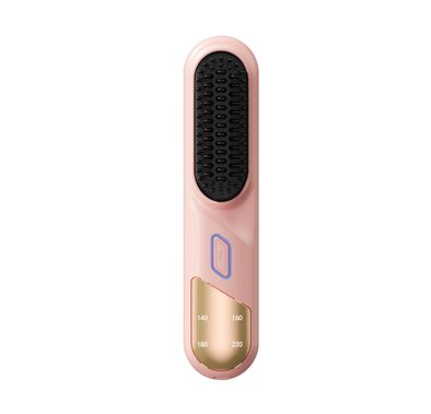 Porodo Cordless Straightening Comb with 4 Adjustable Temperature Levels, Smooth Ceramic Teeth, Fast PTC Heating, 40 Minutes Working Time, 4000mAh Battery Capacity, USB-C Fast Charging, Auto Shut-Off Safety - Pink