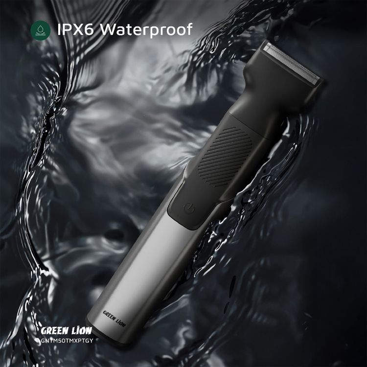 Green Lion 3-in-1 Expert Hair Trimmer & Shaver, 1.5 Hours Working Time, 1-10 mm Adjustable Comb, Corded & Cordless Use, Travel Lock, Digital Display, 600mAh Battery, 5W Power - Gray