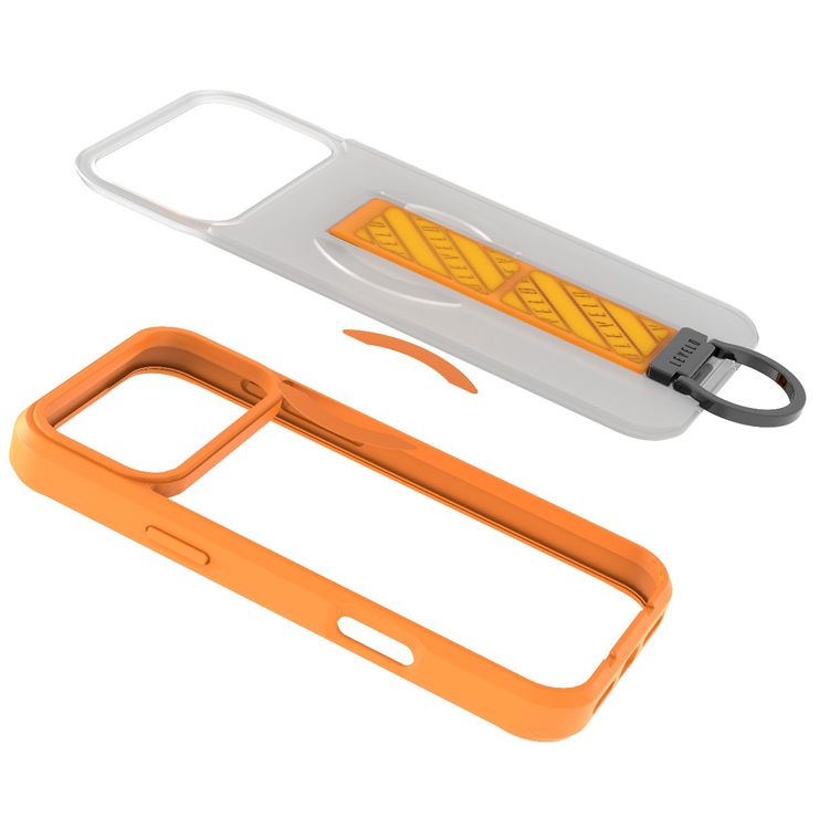 غطاء ليفيلو مورفيكس كلارا جريبستاند ماغ سيف لأيفون 17 برو ماكس، بحواف مرتفعة للكاميرا والشاشة، مغناطيس قوي، جسم مقاوم للصدمات ولمسة نهائية غير لامعة، حامل مرن بشكل D، مضاد لبصمات الأصابع - برتقالي شروق الشمس