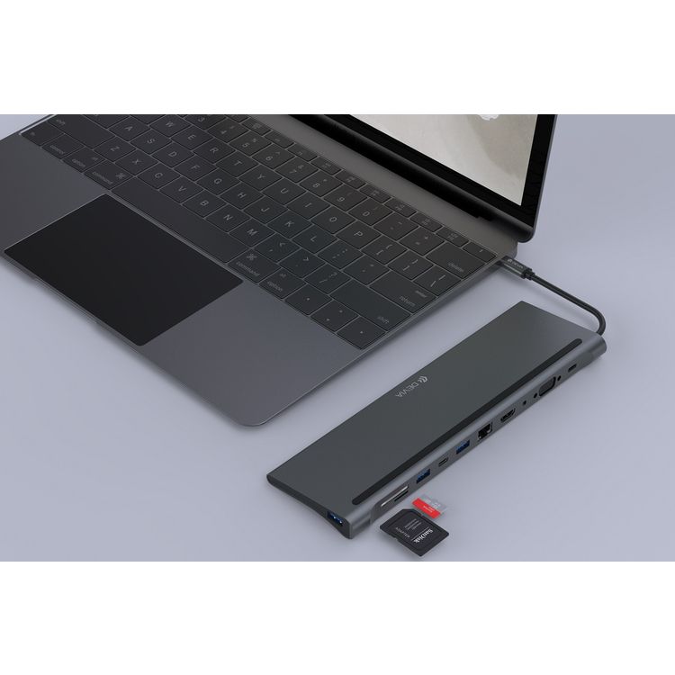 ديفيا ليوبارد HDMI 11 في 1 HUB - فضي