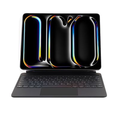 لوحة مفاتيح لاسلكية من الجلد من Levelo AeroBoard Saffanio لجهاز iPad Pro 13" 2024، عمود من الفولاذ المقاوم للصدأ الفاخر، وقت استعداد 300 ساعة، مسافة اتصال 10 أمتار، 500 مللي أمبير في الساعة - أسود