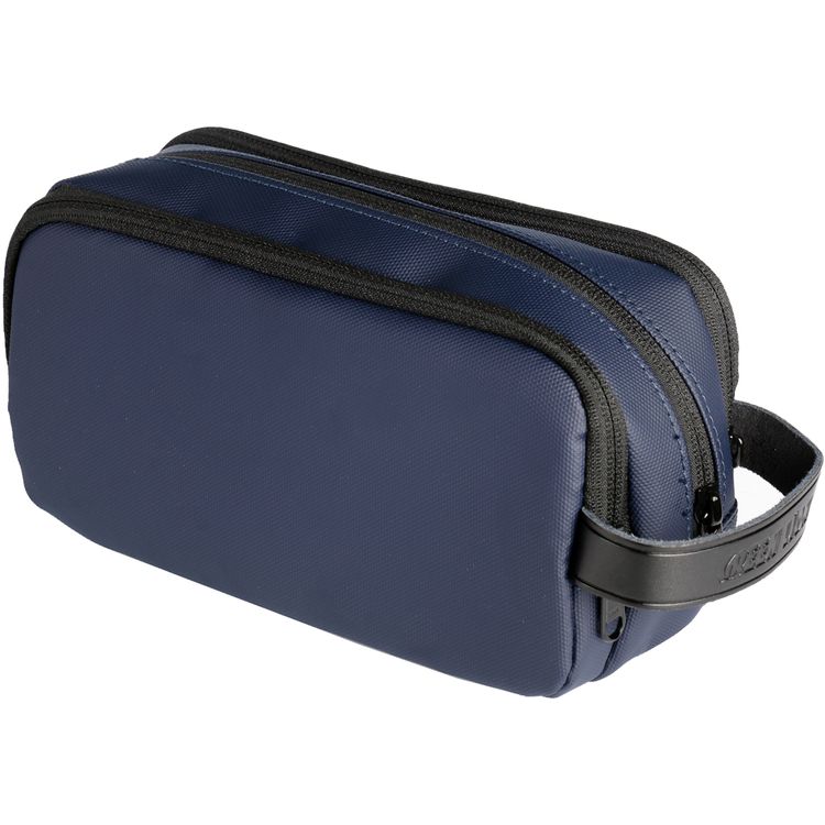 Green Lion Elegant Pouch with 600D Polyester & Leather Trim Material, Multifunctional Storage, Head Hang for Easy Carrying, Waterproof - Blue