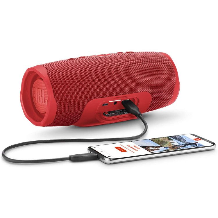 JBL Charge 4 Portable Wireless Bluetooth Speaker with Built-in Power Bank, 7500mAh Battery 20-hours Playtime, IP67 Waterproof & Dustproof Feature - Red