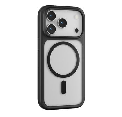 Levelo Solo Matte MagSafe Case for iPhone 17 Pro Max, 9H Tempered Glass, 3H Anti-Scratch Coating, Raised Bezels for Camera & Screen, Clear Back with Matte TPU Bumper, Anti-Fingerprint, Dust-Free Design - Black