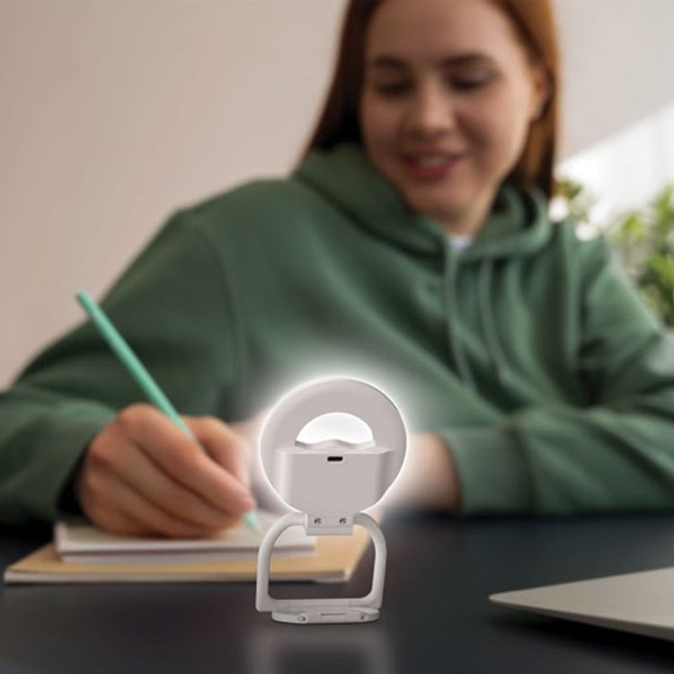 Porodo Lifestyle Snapbright Magnetic LED Fill Light with Adjustable Phone Mount, Up to 6 Hours Working Time, 800 mAh Battery Capacity, 3 Light Modes, Adjustable Angle Flexibility, 60 LED Beads, USB-C Charging Port - White