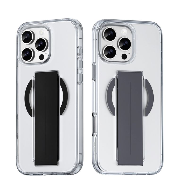 كفر حماية Green Lion MagSafe Grip لهاتف iPhone 16 Pro Max، شفاف مقاوم للاصفرار، حماية من الدرجة العسكرية، قبضة مريحة - تيتانيوم