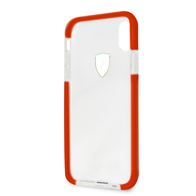 CG Mobile Ferrari Shockproof Transparent Hard Case for iPhone X - Red