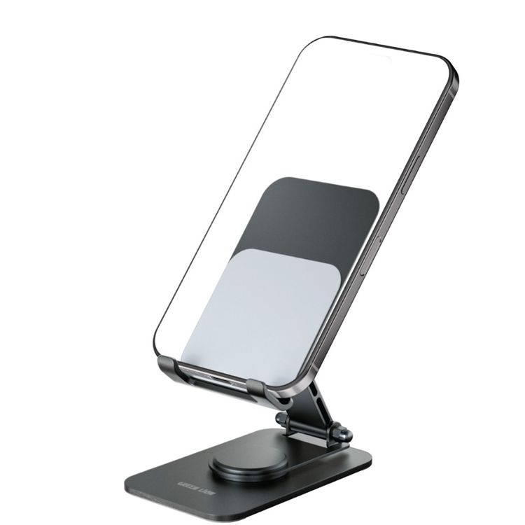 Green Lion M5-Foldable Phone & Tablet Holder, Compatible with 4-16" Devices, Cable Management, Anti-Slip Silicone Pad, 3-Axis Adjustment, Up to 300g Load Capacity - Black