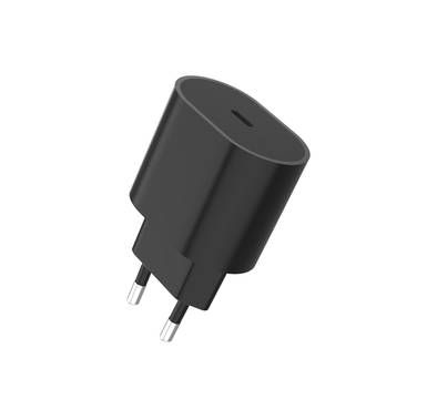 Porodo 20W Single C Port PD Charger EU - Black - أسود