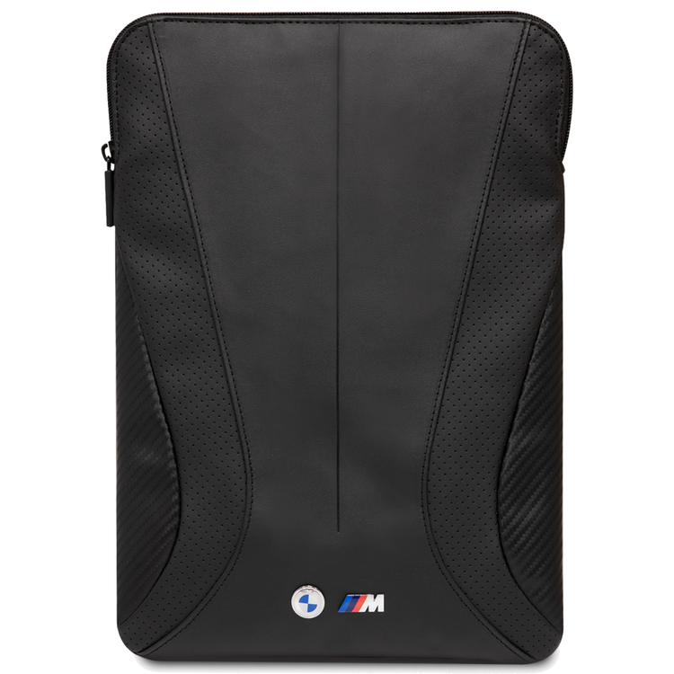 CG MOBILE BMW PU Leather Sleeve With Carbon Edges And Perforated Curves 14" Compatible With MacBook Intel® UHD Graphics/Windows/HP/Value Top Load Bag/Work, School, etc. - Black
