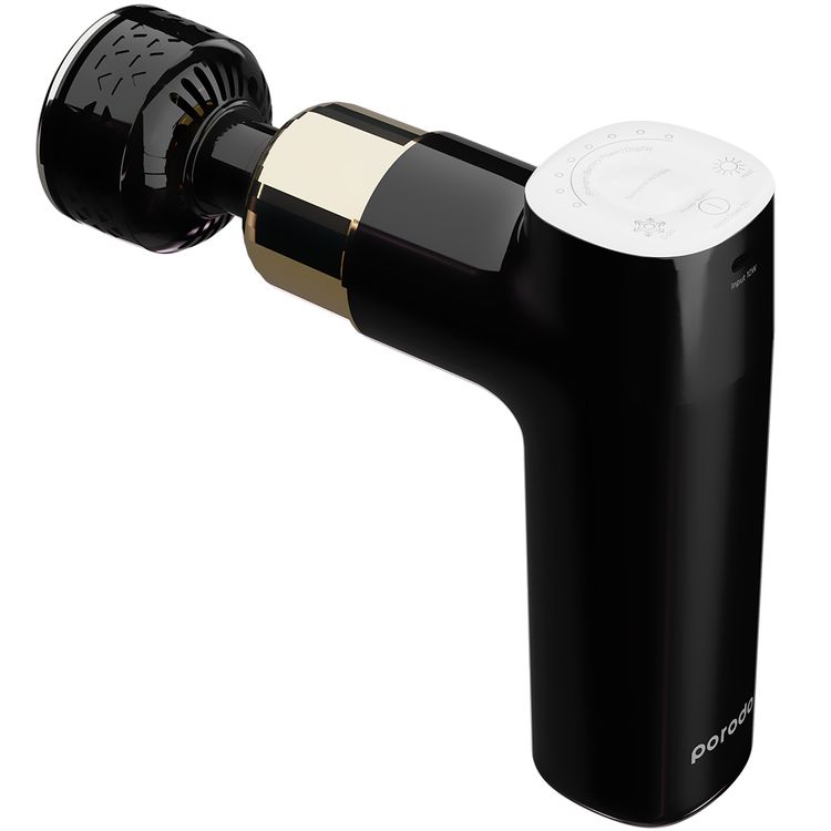 Porodo Lifestyle Hot & Cold Portable Massager  With 4 Types Of Professional Massage Heads - Black
