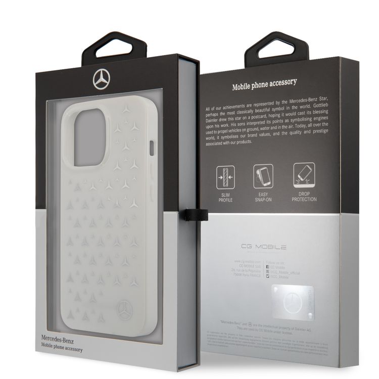 CG MOBILE Mercedes Benz PC/TPU Case with Electroplated Stars Pattern Compatible for iPhone 13 Pro Max (6.7") Anti-Scratch, Easy Access to All Ports, Drop Protection