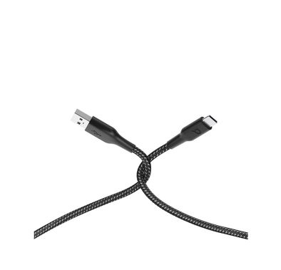 Powerology USB Type C Cable, Type C Data Cable Braided, Compatible for Samsung Galaxy, MacBook Pro, Nintendo Switch, Huawei MateBook X Pro etc (Black)