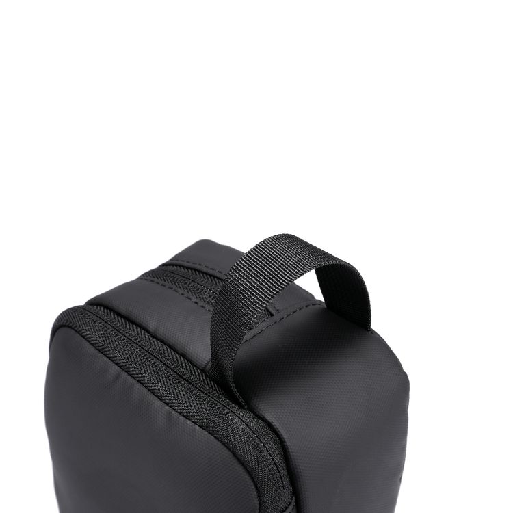 Porodo Ultralite Organizer Pouch with Dual Compartmnts, Zipper Closure, High-Quality Polyester Material, Water-Repellant Surface, Internal Mesh Pockets, Quick-Grab Handle, Compact Design - Black