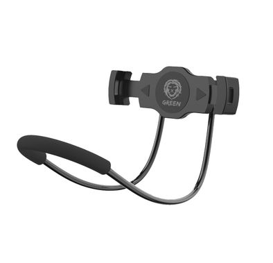 حامل كسول من غرين مثبت على الرقبة بزاوية 360 درجة (4 بوصة - 13بوصة) حامل هاتف ذكي قابل للدوران مجانًا ، حامل سيلفي معلق على الرقبة قابل للتمدد ، مضاد للصدمات ، مشدود وقوي -