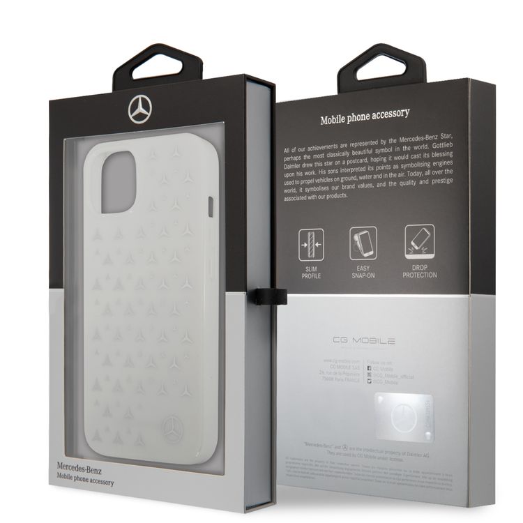 CG MOBILE Mercedes Benz PC/TPU Case with Electroplated Stars Pattern Compatible for iPhone 13 (6.1") Anti-Scratch, Easy Access to All Ports, Drop Protection