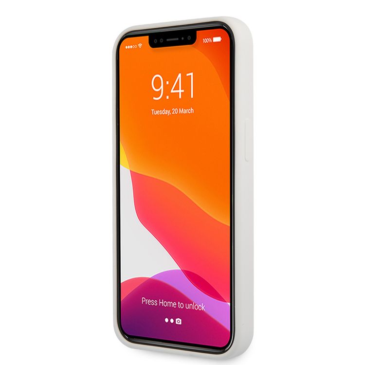 CG MOBILE Karl Lagerfeld Liquid Silicone Case Stack Logo Compatible for iPhone 13 (6.1") Easy Access to All Ports, Scratch Resistant, Drop Protection Back Cover