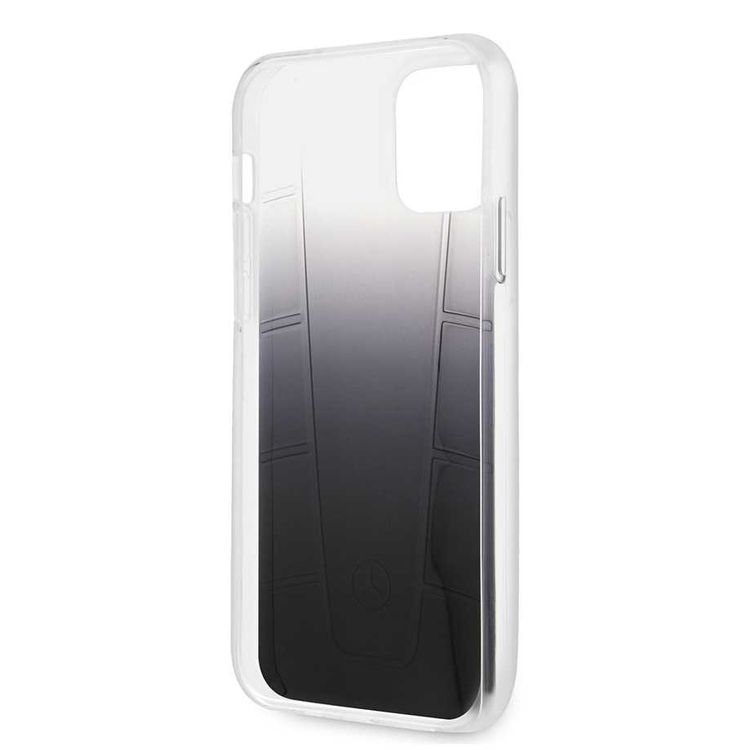 CG Mobile Mercedes-Benz Transparent Case Embossed 2 Compatible for iPhone 12 / 12 Pro (6.1") Shock & Scratch Resistant, Easy Access to All Ports - Black Gradiant