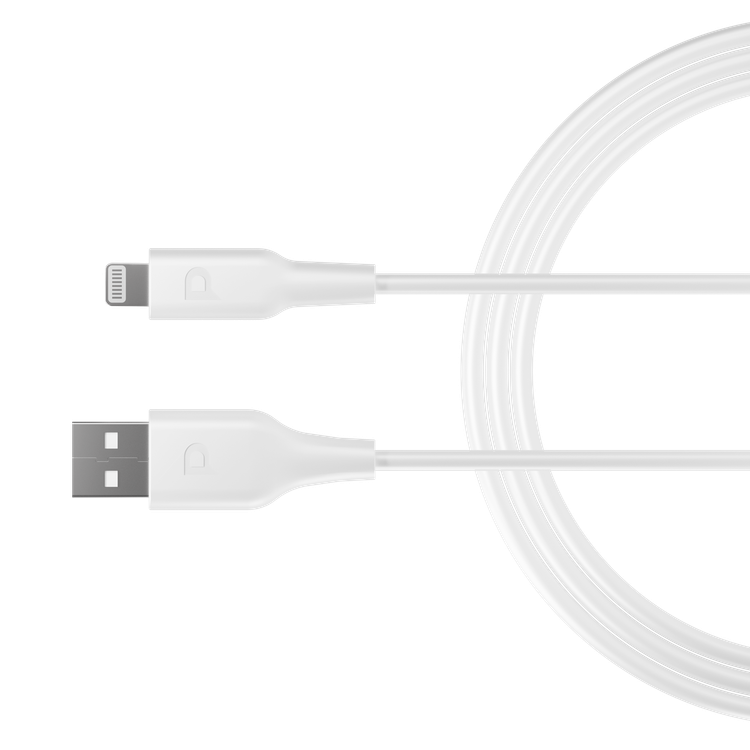 Powerology USB-A to Lightning Cable 3M Fast Charging  Data Sync - White