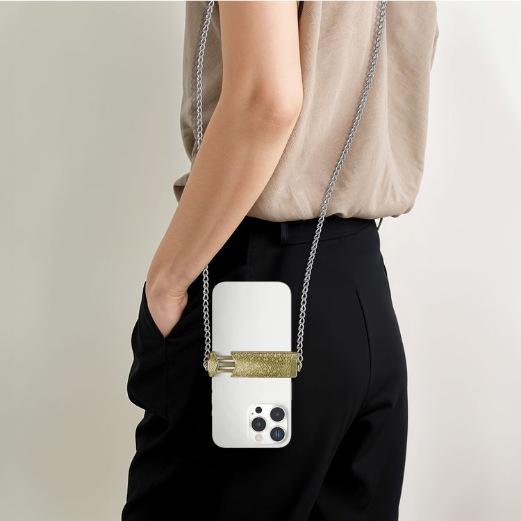 Levelo Lana Crossbody Chain Back Clip Phone Holder with Aluminum Material, 1.2m Chain Length, Anti-Corrosion Chain, Universal Compatibility -  Desert Titanium