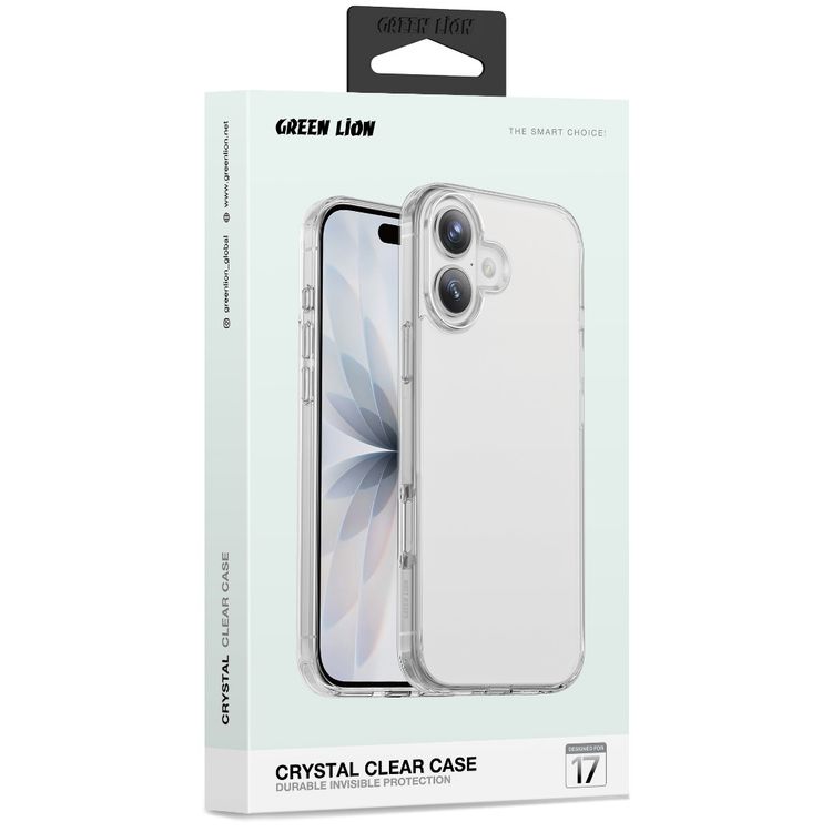 Green Lion Crystal Clear Case for iPhone 17, Crystal Clarity, Anti-Scratch, Anti-Yellowing, Precise Cutouts, Drop Protection, Anti-Microbial Protection - Clear