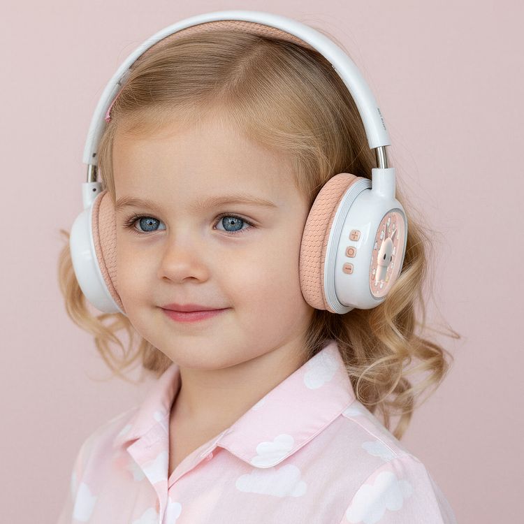 Green Lion GK-600 Kids Wireless Headphone with 20 Hours Play Time, Designed for Ages 3+, Versatile Playback, 85dB Safe Sound Limit, Built-in Microphone, LED Light Design, Soft Padded Cushions, Kid-Friendly Controls - Pink 