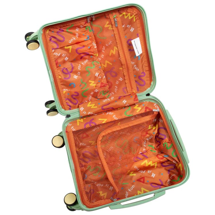 it Luggage Kids Model Daxie Luggage, Handy Top and Side Carry Handles, Telescopic Trolley Handle, 8-Wheel Spinner System, Underseat Size, 24L Capacity