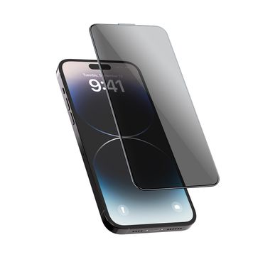 واقي شاشة الخصوصية من iFroog، زجاج حماية كاملة مضاد للتجسس لهاتف iPhone 14 Pro Max، مضاد لبصمات الأصابع ومقاوم للخدش - أسود