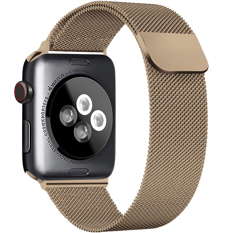 AhaStyle WG42-1-40MM-TG Magnetic Stainless Steel Milanese Mesh Loop Strap for Apple Watch 38 / 40mm - Titanium Gold