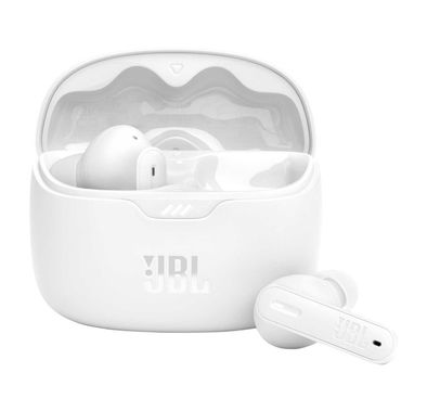 JBL Tune Beam True Wireless Earbuds In-Ear with Mic, Water & Dust Resistant, Bluetooth 5.3, Ambient Aware & Talk Thru, Multi-Point Connection, Active Noise Cancelling, Touch Control, Fast Charge - White