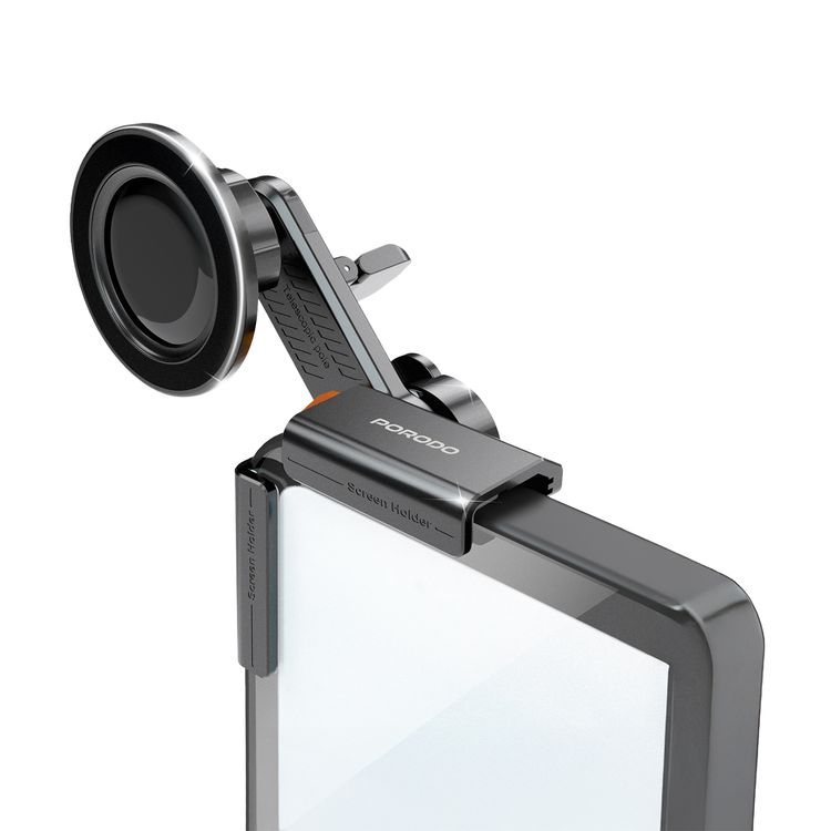 Porodo ClavoMag 360° Adjustable Car Mount, 15mm Screen Thickness, Strong N52 Magnets, Powerful Suction, Quick Installation, -20° - 75°C Operating Temperature - Black