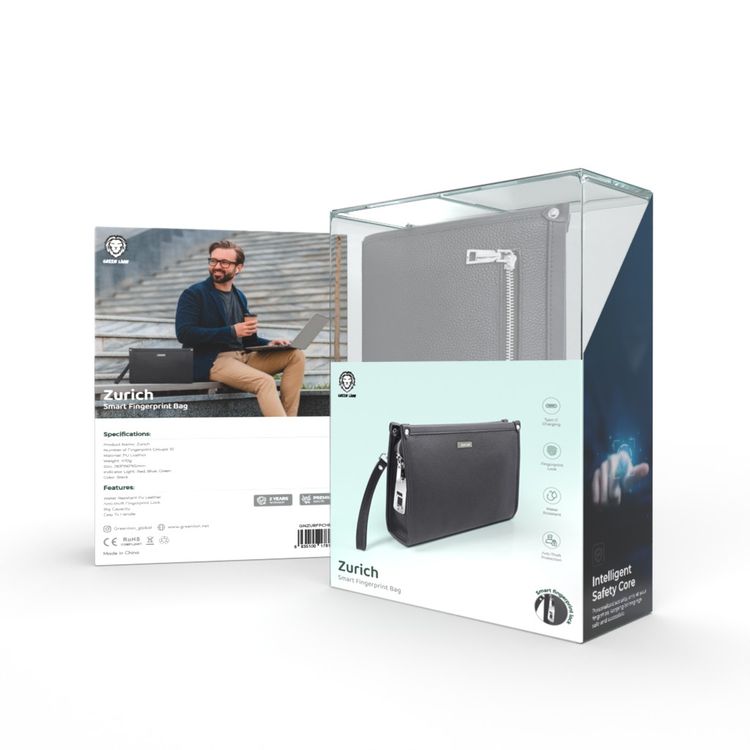 Green Lion Zurich Smart Fingerprint Pouch - Black