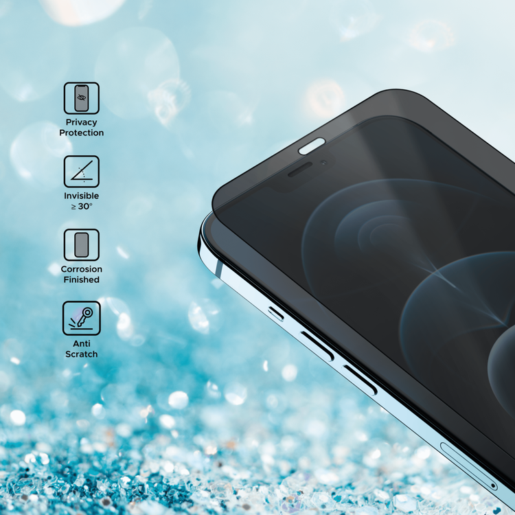 واقي شاشة Liberty Guard Matte Privacy Full Cover بحافة مستديرة لهاتف iPhone 12 Pro Max، مضاد للصدمات والتأثير - الخصوصية