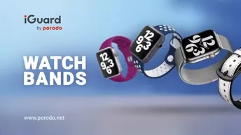 Porodo iGuard Sport Silicone Watch Strap for Apple Watch 45/44mm in UAE | Adjustable - Black/White | (PDSILNS44-BKWH)