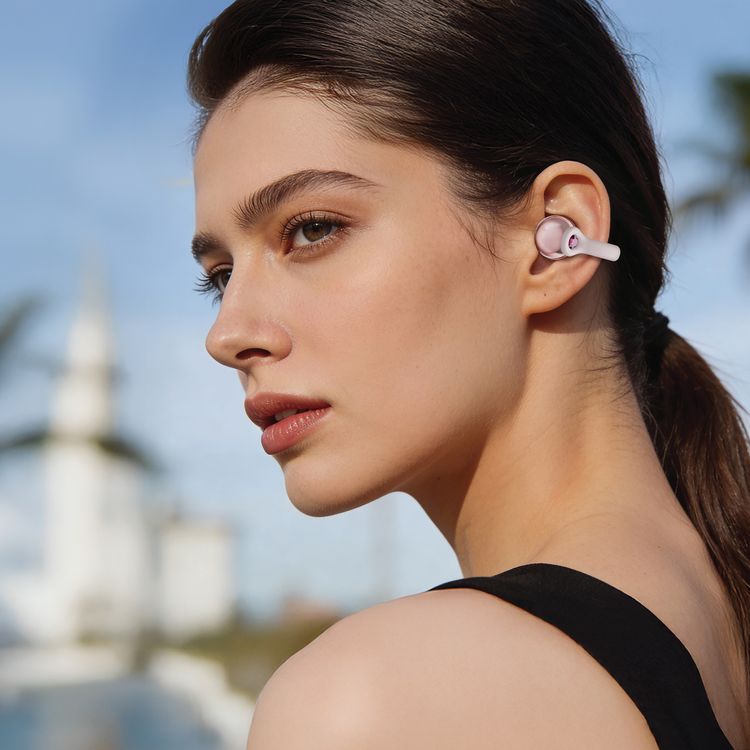 Green Lion Pearl Pods Wireless Earbuds with 16 Hours Play Time, Soft Ambient LED, Open-Ear Clip-On Design, IPX4 Water Resistance Level, USB-C Charging Port, Bluetooth Version 6.0, ENC Calls, Sculpted Aesthetic - Pink