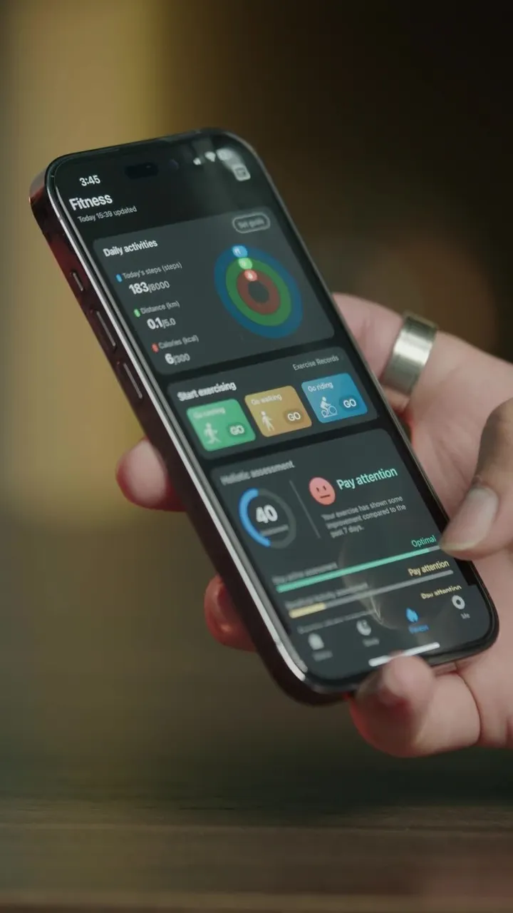 Porodo Wearable Smart Ring Size 11 with Touch Function, Anti-Bacterial Stainless Steel, Lithium Polymer, 4.5g, 16mAh