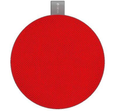 Devia Kintone Series Fabric Wireless Speaker, 400mAh Large Capacity, Stylish Circular Appearance, High Quality Speaker, Clear Sound, Classic Fabric Skin, Friendly Feel - Red