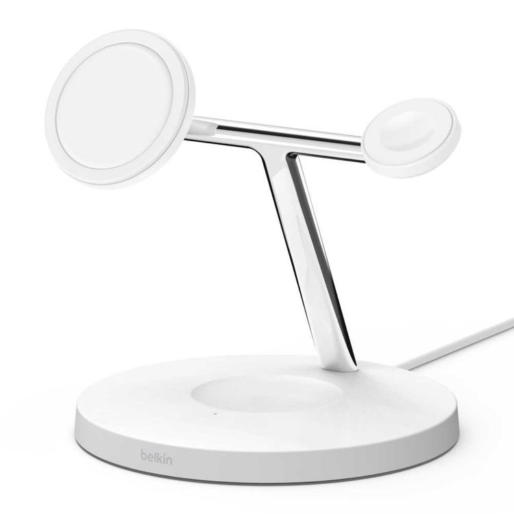 Wireless Charger Belkin WIZ009myWH 3-in-1 Fast Wireless Charger - White