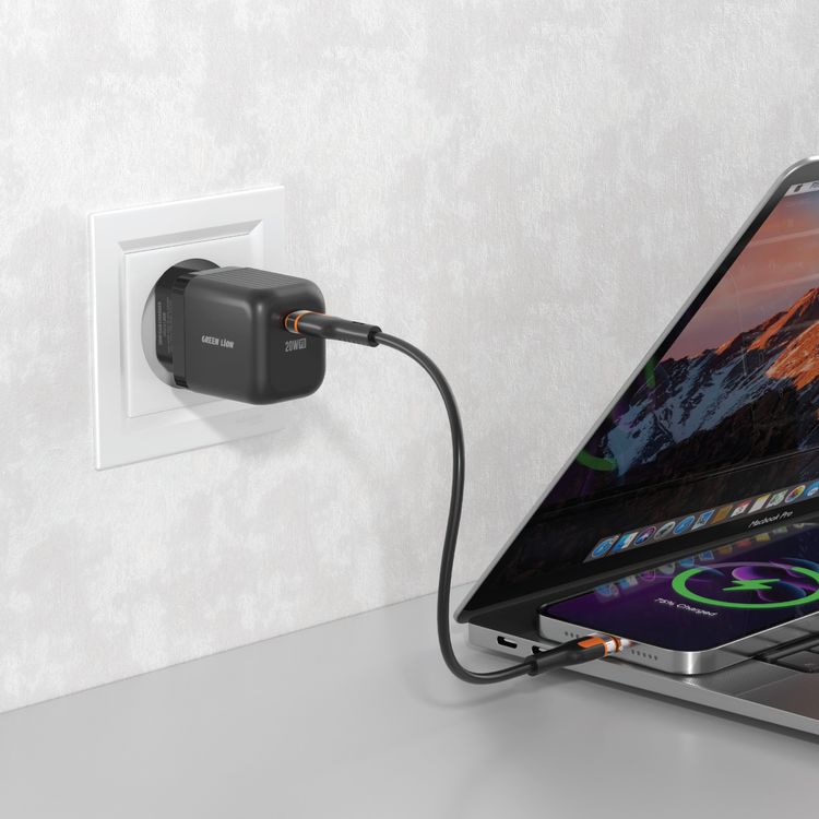 شاحن حائط جرين ليون ألترا كومباكت GaN دبوس المملكة المتحدة USB-C